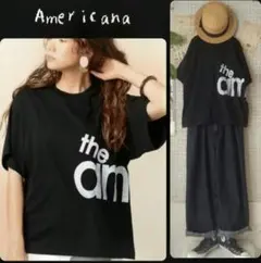 アメリカーナ Americana ロゴプリントTシャツ 黒のサムネイル