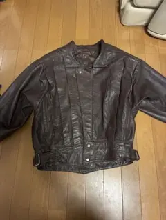 美品 XL ジーステージ g-stage ラムレザー ライダースブルゾン 豹柄