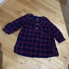 無印良品　長袖　チュニック　100cm ワンピース　ネルシャツ生地に近い