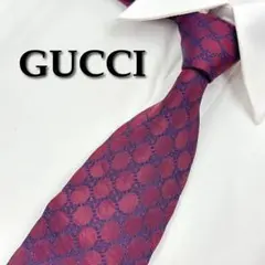 ✨️美品✨️ グッチ GUCCI ネクタイ GG柄 ブランドロゴ レッド 赤