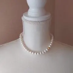 ゴールド　コットンパールネックレス