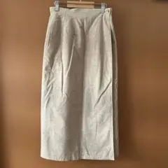 ベージュ タイト巻きスカート サイドポケット付き