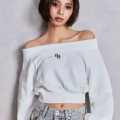 【新品未使用品】 GYDA GG short スウェット トップス オフホワイト