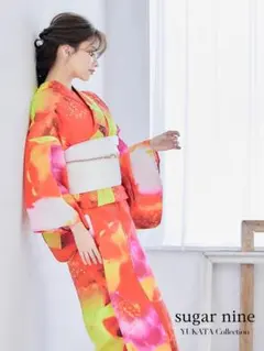 sugar&JEWELS　リアルフラワー　橙色浴衣4点セットのサムネイル