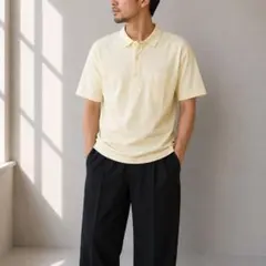【美品】dunhill SPORT ポロシャツ M イエロー 日本製のサムネイル