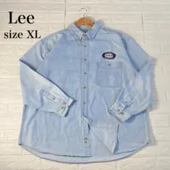 Lee デニムシャツ XL ライトブルー フェード 企業ワッペンのサムネイル