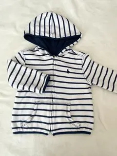 Ralph Lauren ベビー パーカー 白と紺のストライプ
