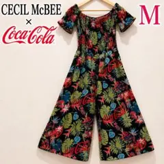 CECIL McBEE × Coca-Cola オールインワン M 花柄 黒のサムネイル