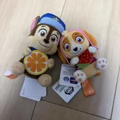 【新品】　パウ・パトロール フルーツ　チェイス スカイ　ぬいぐるみ　キーホルダー