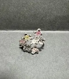 天然石☆トルマリン☆カラフルフラワーデザインリング