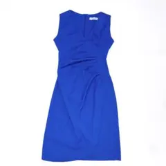 【リナシメント】タイトワンピース ドレス 結婚式 キャバ ラウンジ ブルー