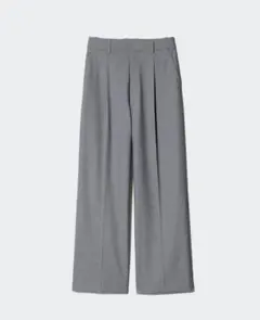 【美品】ユニクロ タックワイドパンツ グレー XXLサイズ