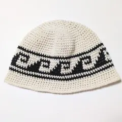 クラッシャーハット バケットハット グランジ 古着 クロシェハット 波柄