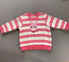 ウサギ刺繍の長袖トレーナー