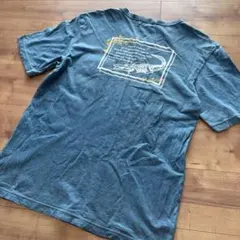 クロコダイル 刺繍 vネック半袖Tシャツ ポケット ブルー◆メンズLのサムネイル