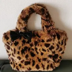 ファー ハンドバッグ ヒョウ柄 もふもふ かわいい レア エレガント おしゃれ