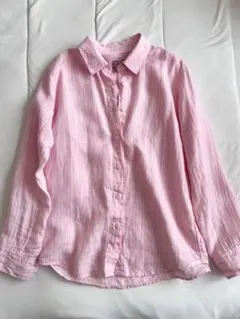 無印良品　リネン洗いざらし長袖シャツ