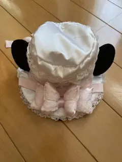 ディズニー ミニー ヘアピン 帽子 白ピンク カチューシャ ロリータ 姫