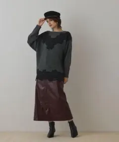 グレースコンチネンタル⭐︎レースドルマンニットトップ