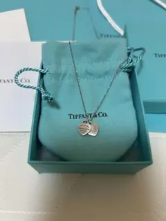 Tiffany & Co. シルバー ハートネックレスダイヤモンド入り