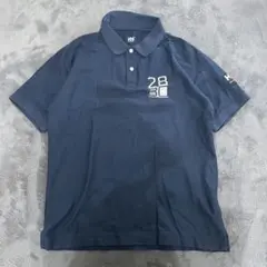 【R1291】HELLY HANSEN 半袖ポロシャツ サイズL ネイビーのサムネイル