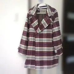 チェスターコート　チェック柄