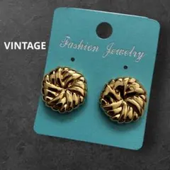 ヴィンテージ イヤリング 卒業式・入学式　ビンテージ　ゴールド　シンプル