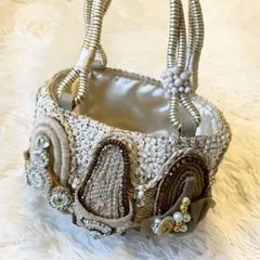未使用級★ alfajill カゴバッグ サンダルモチーフ ビーズ ビジュー