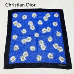 希少Christian Dior シルク100% 花柄　シフォン大判スカーフ
