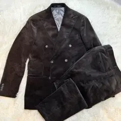 かっこいい✨ オンリー コーデュロイ ダブルブレストスーツ ブラウン 秋冬