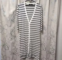 AZUL by moussy ボーダーカーディガン 五分袖 Mのサムネイル