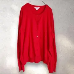 TIME AND TRU レッド カーディガン XXL クルーネック 長袖