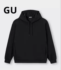 GU ダブルフェイスビッグプルパーカ(長袖) ブラック Sサイズ