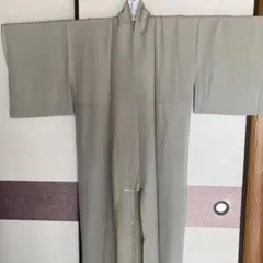 着物屋こころ■伝統工芸士　寺山存男　江戸小紋　毛万筋　ベージュ×グレー　逸品　未使用　cc521