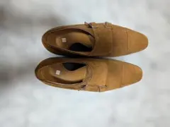 SUIT SELECT ブラウン スエード ダブルモンクストラップシューズ