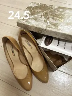 セブントゥエルブサーティー　ベージュ ハイヒール ピンクソール　24.5