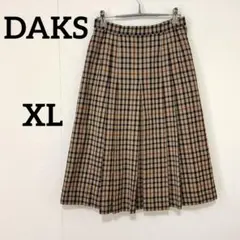 【DAKS】チェック柄 フレアスカート ロング丈 ウール調 上品 13号のサムネイル