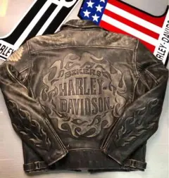 山口様専用！稀少モデル！入手困難3Dエンボス！ハーレーダビッドソン本革ジャケット