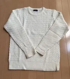Navy ホワイト ニットセーター Lのサムネイル