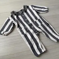 manina/80/ストライプロンパース