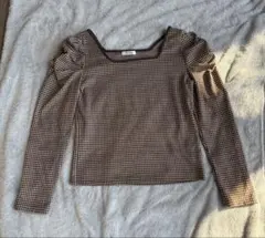 INGNI チェック柄パフスリーブトップス　Mサイズ