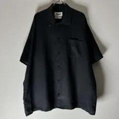 FLAX ブラック リネン 長袖シャツ M 黒 - メルカリ