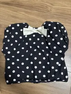 petit main 水玉リボン付きトップス 110cm