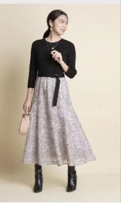 JUSGLITTY ジャスグリッティー 花柄 ドッキングワンピース