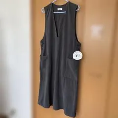 最終お値下げ！新品未使用カーニーダークグレージャンバースカートL コーデュロイ