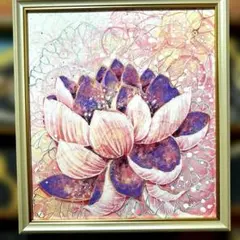 月下美人 絵画 額装 日本画浅野紫露画・４０センチ.３７センチ約． 月下美人 絵画 額装 日本画浅野紫露画・40センチ.37センチ約