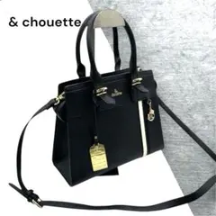 アンドシュエット 2wayショルダーバッグハンドバッグ ブラックゴールド金具