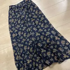 LOWRYSFARM ネイビー 花柄 フレアスカート