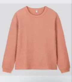 ユニクロ キッズ トップス カットソー ワッフル 長袖 150