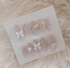 ワンホン 韓国 ちゅるん ショートバレリーナ 量産型 ネイルチップ